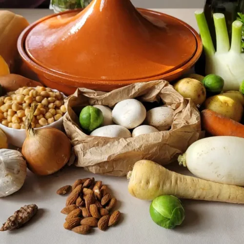 Légumes d'automne pour la préparation d'un tajine réconfortant